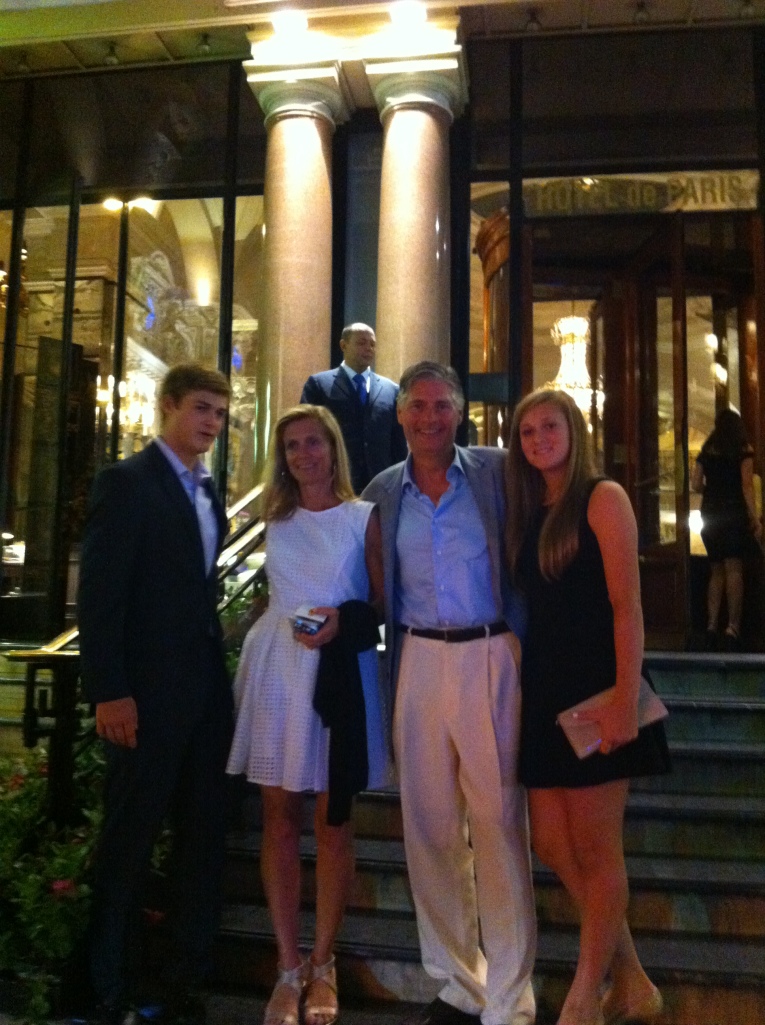The Palmer family (less young Sam) out on the town in Marseille celebrating their purchase of the Jeanneau 64.
